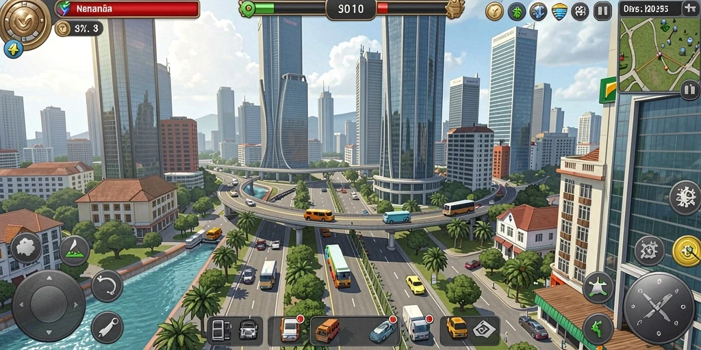 Screenshot menunjukkan karakter utama yang siap berpetualang.