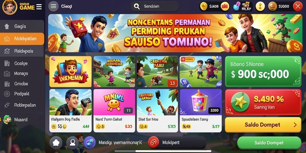 Screenshot menunjukkan tampilan menu utama SPINGOLD.